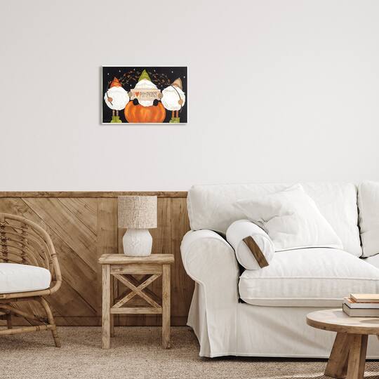 Stupell Industries I Love Pumpkins Seasonal Gnomes Wall Plaque Art
